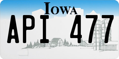 IA license plate API477