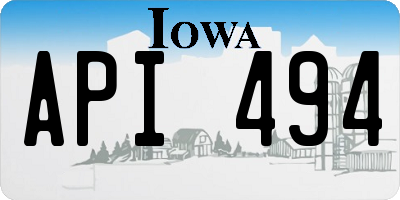 IA license plate API494
