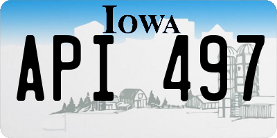 IA license plate API497