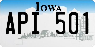 IA license plate API501