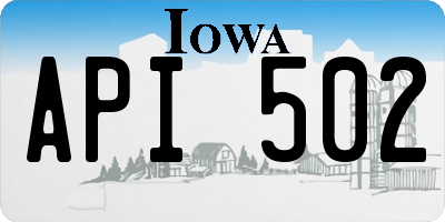 IA license plate API502