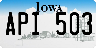 IA license plate API503