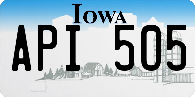 IA license plate API505