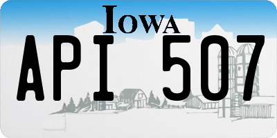 IA license plate API507
