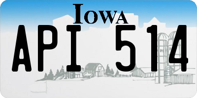 IA license plate API514