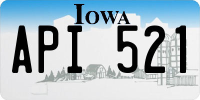 IA license plate API521