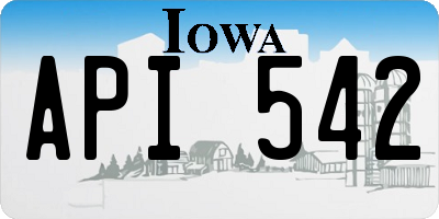 IA license plate API542