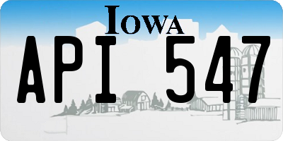IA license plate API547