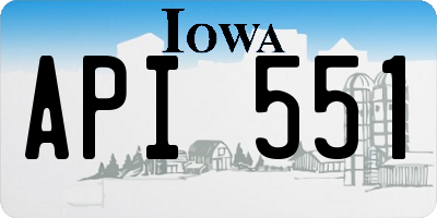 IA license plate API551