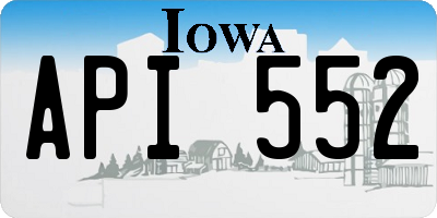 IA license plate API552