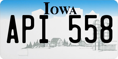 IA license plate API558