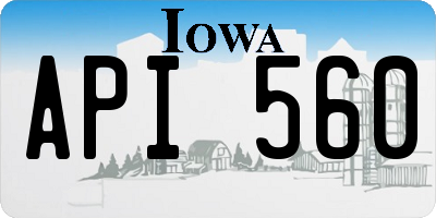 IA license plate API560