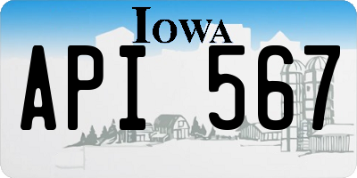 IA license plate API567