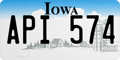 IA license plate API574
