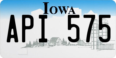 IA license plate API575