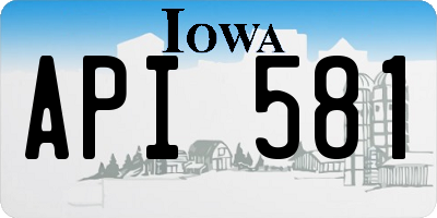 IA license plate API581