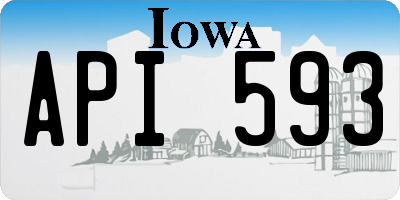 IA license plate API593