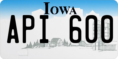 IA license plate API600
