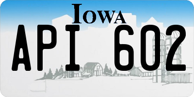 IA license plate API602