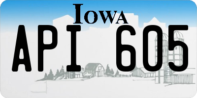 IA license plate API605