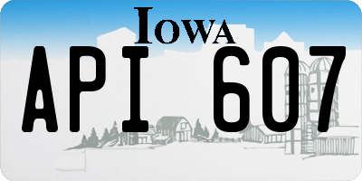 IA license plate API607