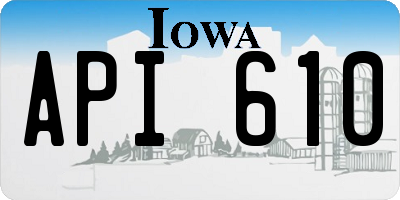 IA license plate API610