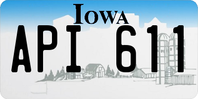 IA license plate API611