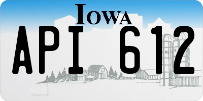 IA license plate API612
