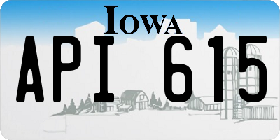 IA license plate API615
