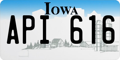 IA license plate API616