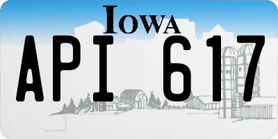 IA license plate API617