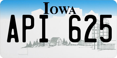 IA license plate API625