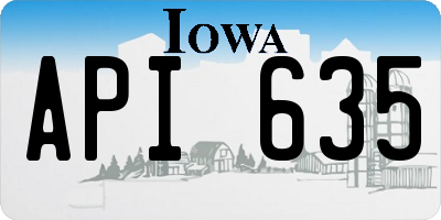 IA license plate API635
