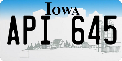 IA license plate API645