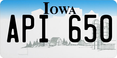 IA license plate API650