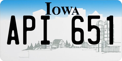 IA license plate API651