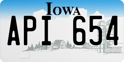 IA license plate API654