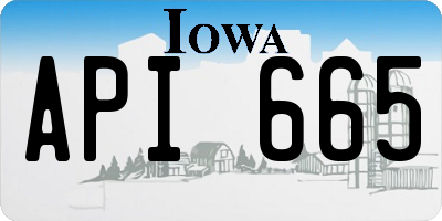 IA license plate API665