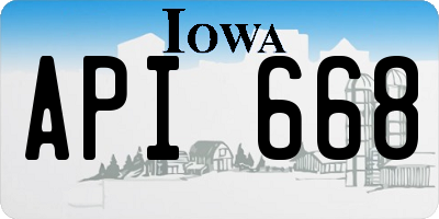 IA license plate API668