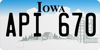 IA license plate API670