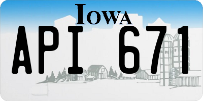 IA license plate API671