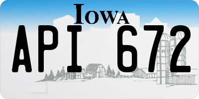 IA license plate API672