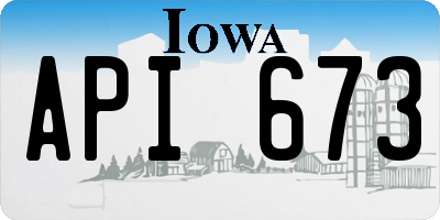 IA license plate API673