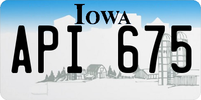 IA license plate API675