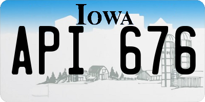 IA license plate API676