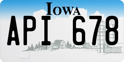 IA license plate API678