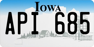 IA license plate API685