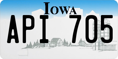 IA license plate API705