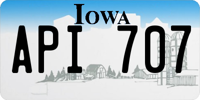 IA license plate API707