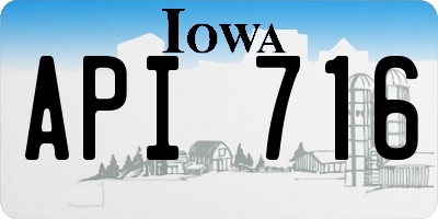 IA license plate API716